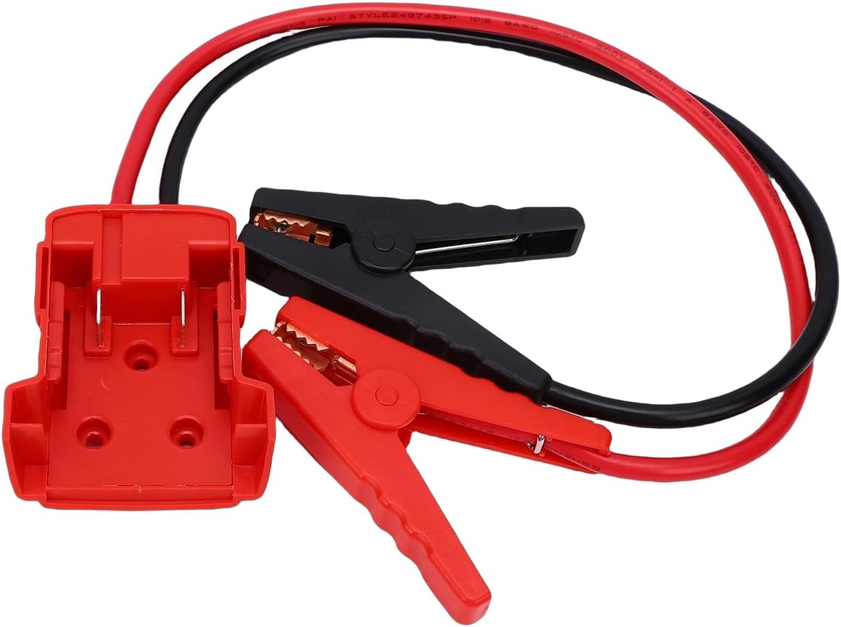 Startkabel - Boosterkabel Accukabel - Noodstart Voertuig - Hittebestendig Siliconen - 2FT - Zwart