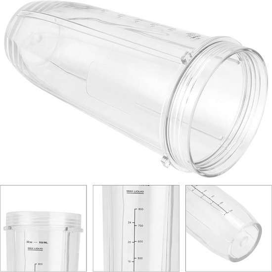 Blender Beker - Reservebeker Mixbeker - Smoothies Maken - Extra Brede Mond - 950 ml - Transparant van Blender — afbeelding 2