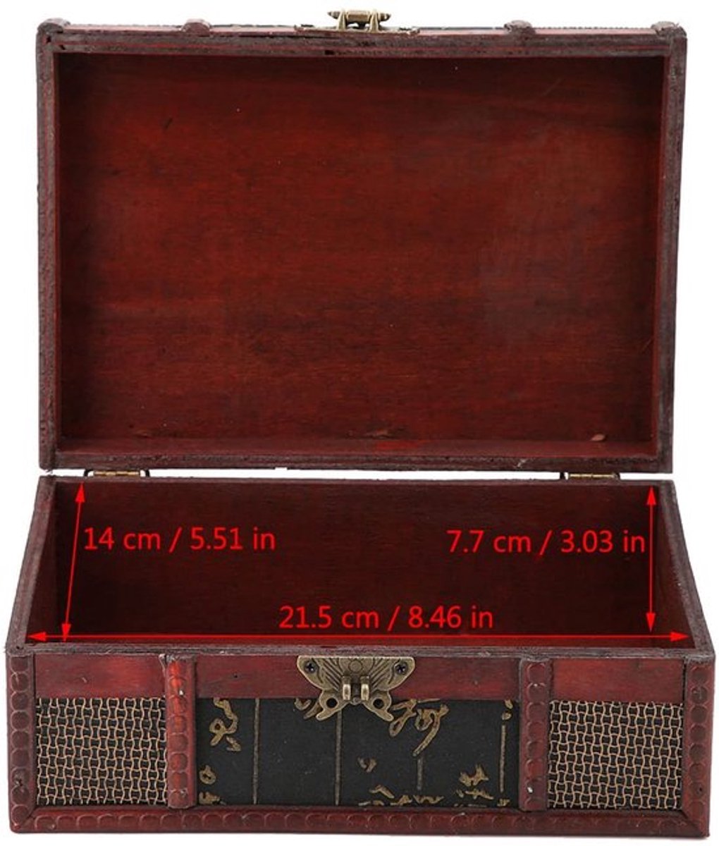 Vt products - Retro Vintage Houten Opbergdoos - Decoratieve Organizer - Chinese