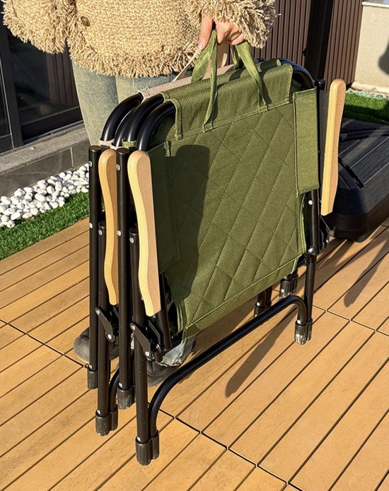Campingstoel - Strandstoel - Vissersstoel - Visstoel - Rugleuning - Opvouwbare stoel - Zwart - 50,5x57x74 CM — afbeelding 2