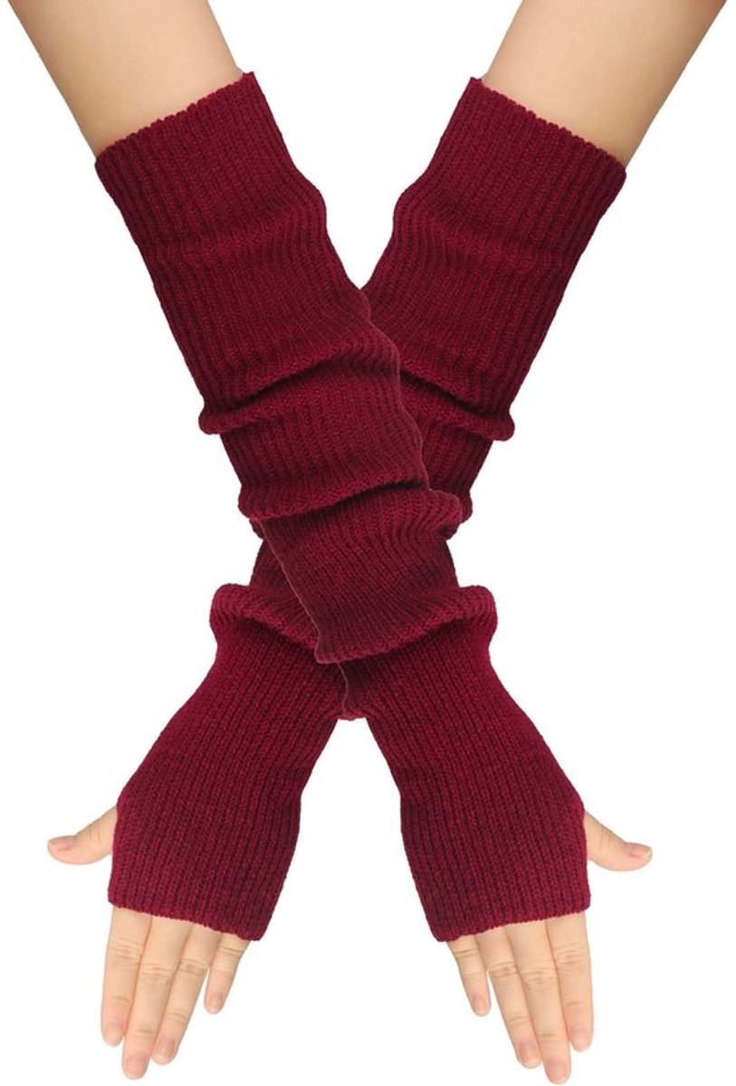 Allecto Plus - Lange Gebreide Vingerloze Handschoenen voor Dames en Meisjes |