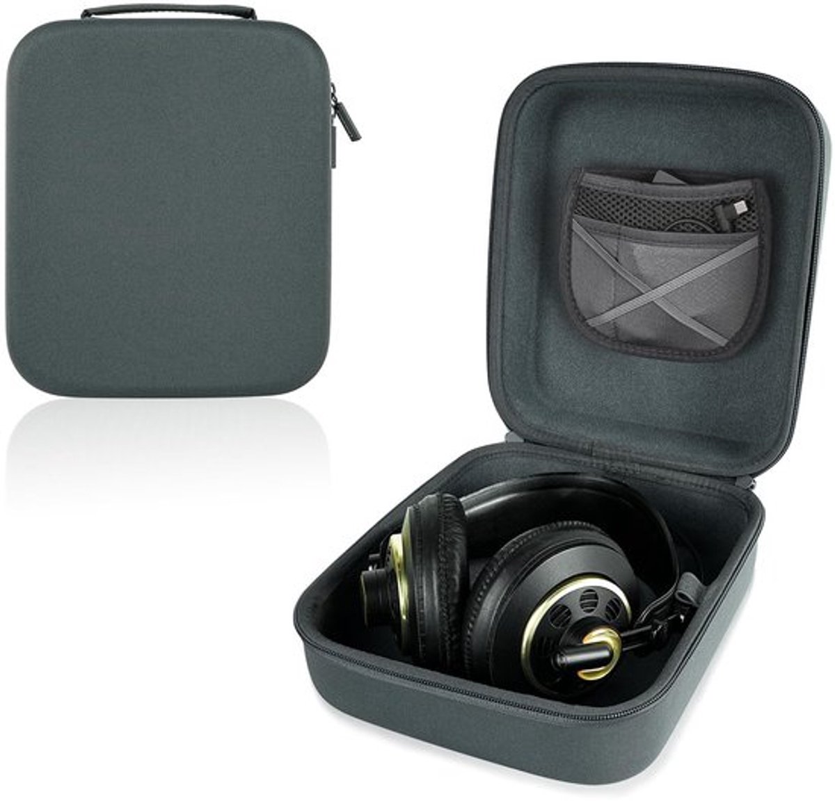 Beschermende hard shell case voor hoofdtelefoon, grijs