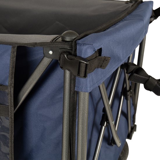 300L+120L opvouwbare bolderkar & achterklep, 180cm opvouwbare bolderkar met extra brede 17x10 cm all-terrainwielen handwagen, ideaal voor tuin, boodschappen, strand en buitengebruik (blauw) — afbeelding 4
