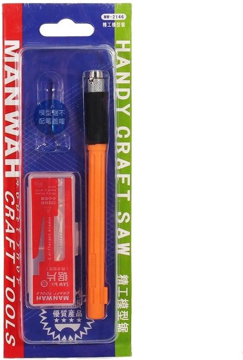 Allecto Plus - Mini handzaag set met 3 DIY Craft Blades voor hobby en knutselen