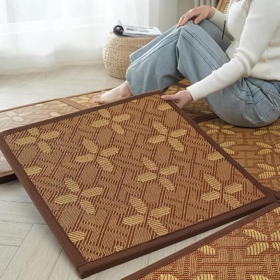 Opvouwbare Tatami Mat - Rotan Tapijt - Koel Slapen - Antislip Bodem - N.v.t. - Natuurlijk — afbeelding 2
