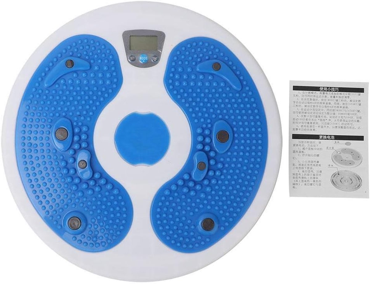 Balans Platform - Taille Twister - Fitness Training - Met Calorieënteller - 800 g - Wit Blauw