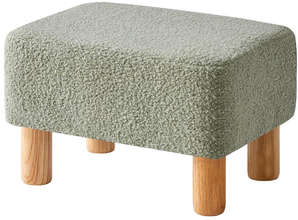 Ploutos® Voetenbankje Of Poef - Voetenbankje en Hocker - Ronde Hocker voor Woonkamer - Lichtgroen - ‎40cm x 29cm x 25cm