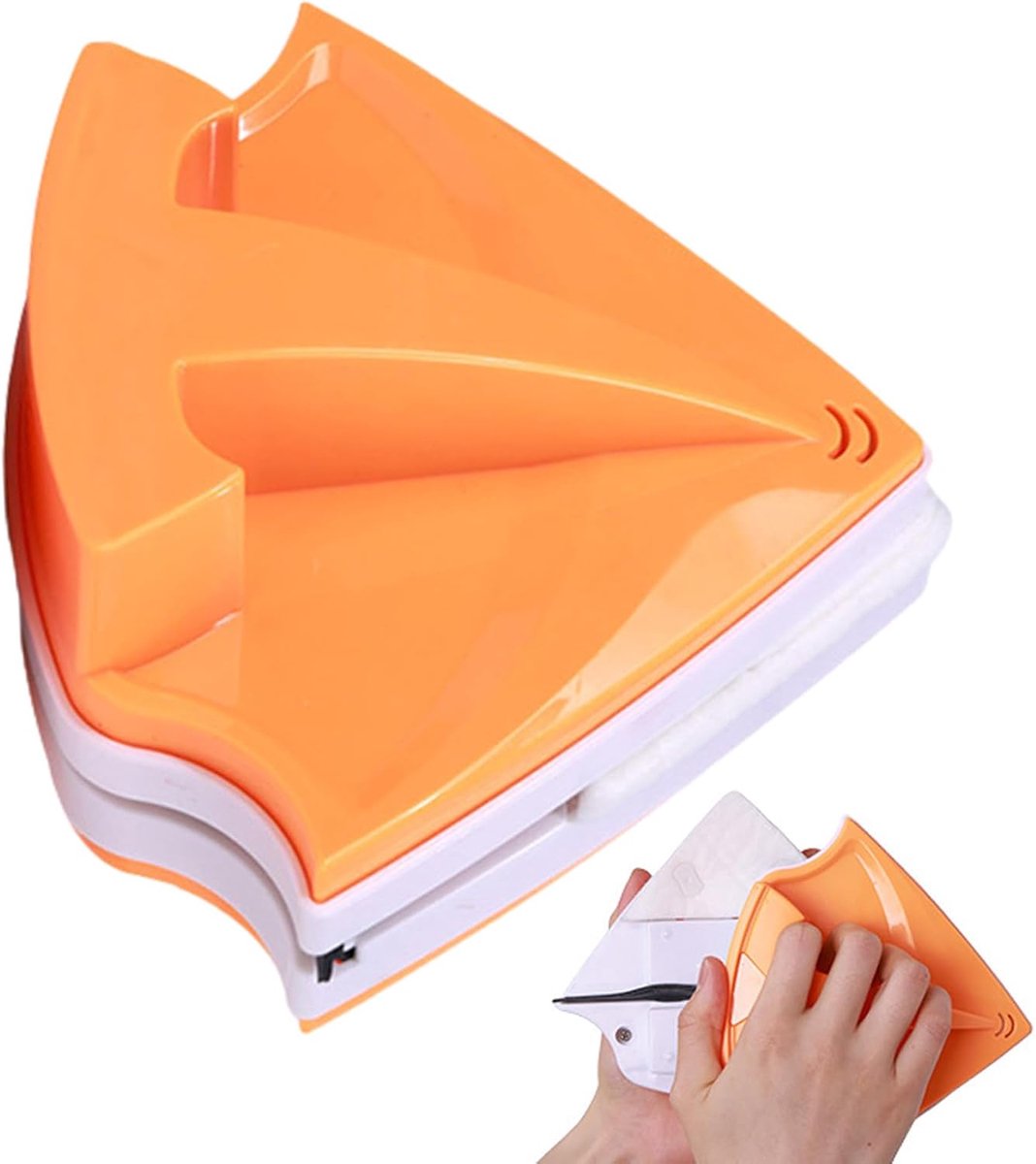 Magnetische Raamreiniger - Dubbelzijdig Gereedschap - Ramen Schoonmaken - Reinig Beide Zijden Tegelijk - 3-12 mm Glasdikte - Oranje