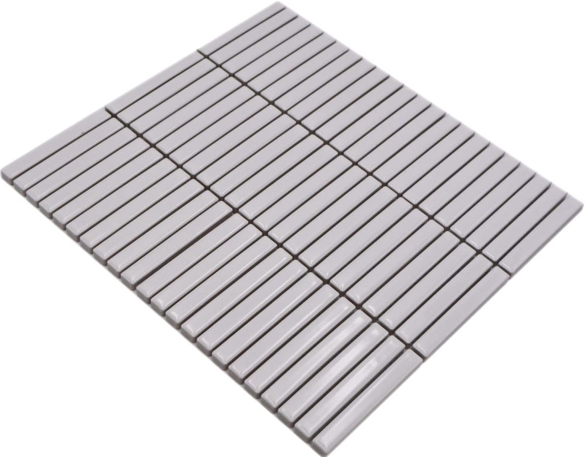 Mozaïek Tegels - Keramische Stokjes - Muur Decoratie - Wit Glanzend - 282x308 mm - Wit