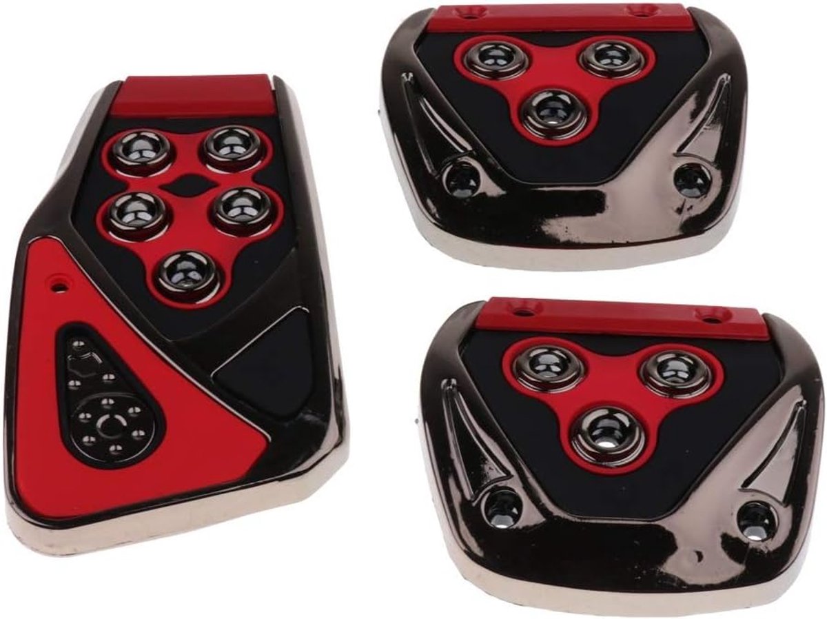 Auto Pedaal Covers - Voetpedaal Set - Veiliger Rijden - Antislip Oppervlak - 3 Stuks - Metaal