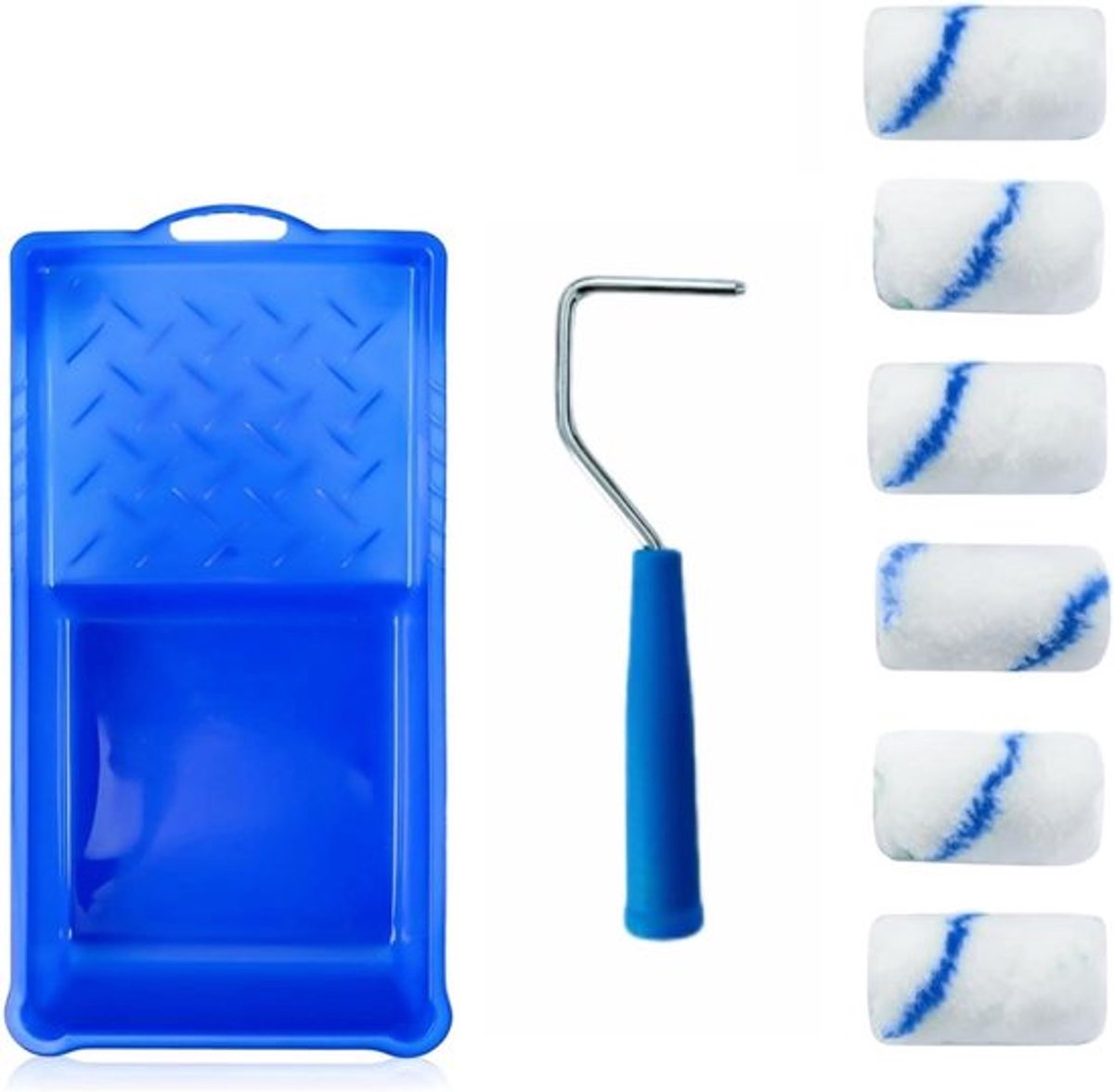 Kleine inovra verfroller set - blauw-wit muurverf