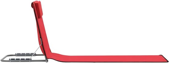 Strandmat met Rugleuning - Set van 2 - Opvouwbaar & Verstelbaar - Rood - Strandstoel Lichtgewicht voor Strand, Camping & Tuin - Weerbestendig - 160 x 53 cm — afbeelding 5
