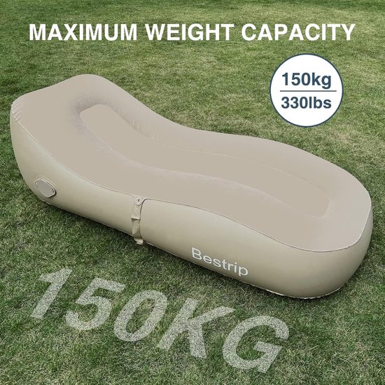 Opblaasbaar Ligbed met Elektrische Pomp - Oplaadbaar Luchtbed voor Camping, Strand & Tuin - Inclusief Draagtas — afbeelding 2