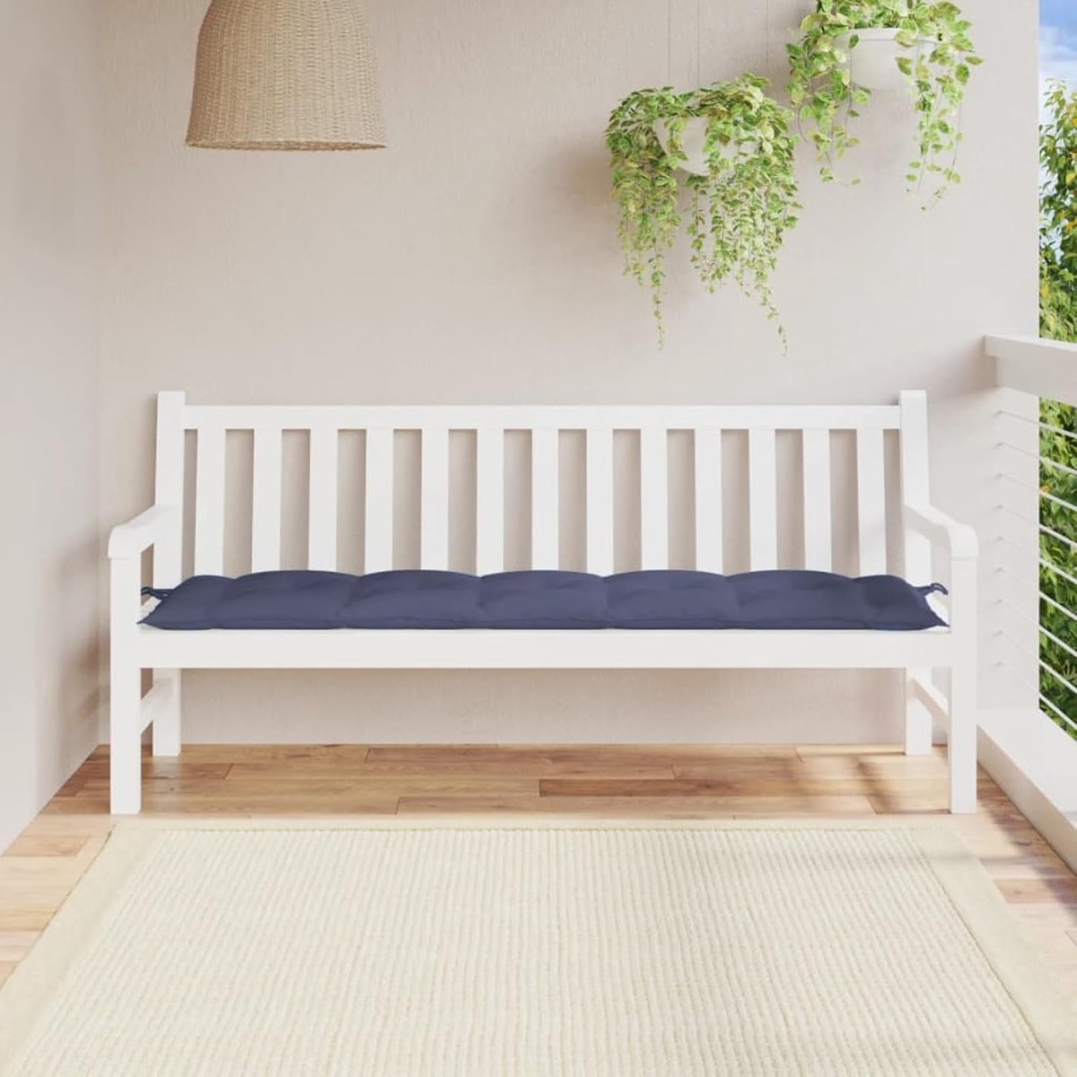 Tuinbank kussen - Zitkussen stoelkussen - Comfortabel buiten zitten - Waterafstotende stof - 180x50x7 cm - Marineblauw