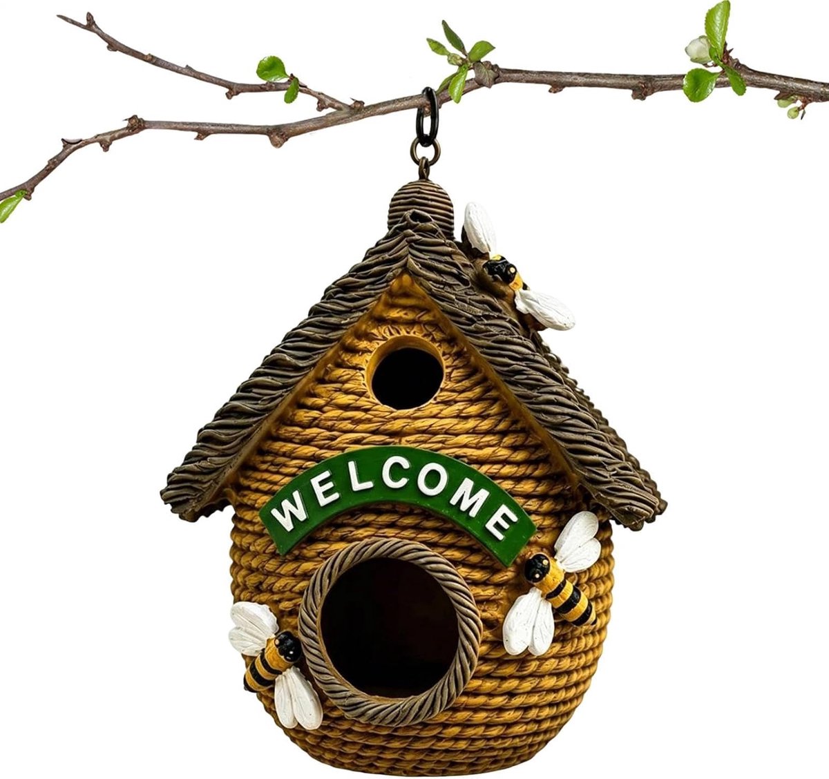 Vogelhuisje Buiten - Vogelhuis Nest - Tuin Decoratie - Nestvorm Ontwerp - 18x9x8 cm - Rood