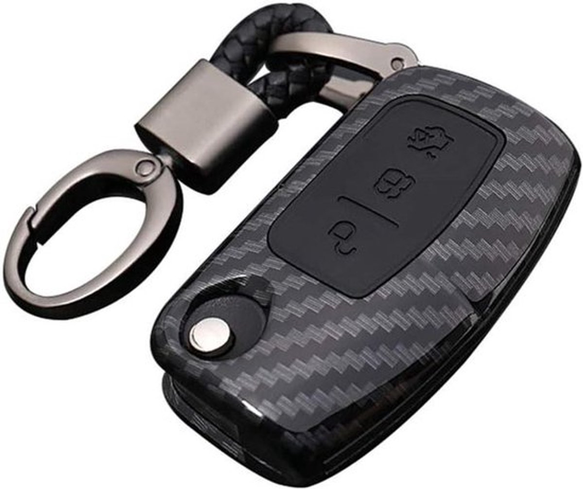 Inovra Plus - Autosleutelhoes met ABS Carbon Fiber Shell voor Ford (D koolstofvezel