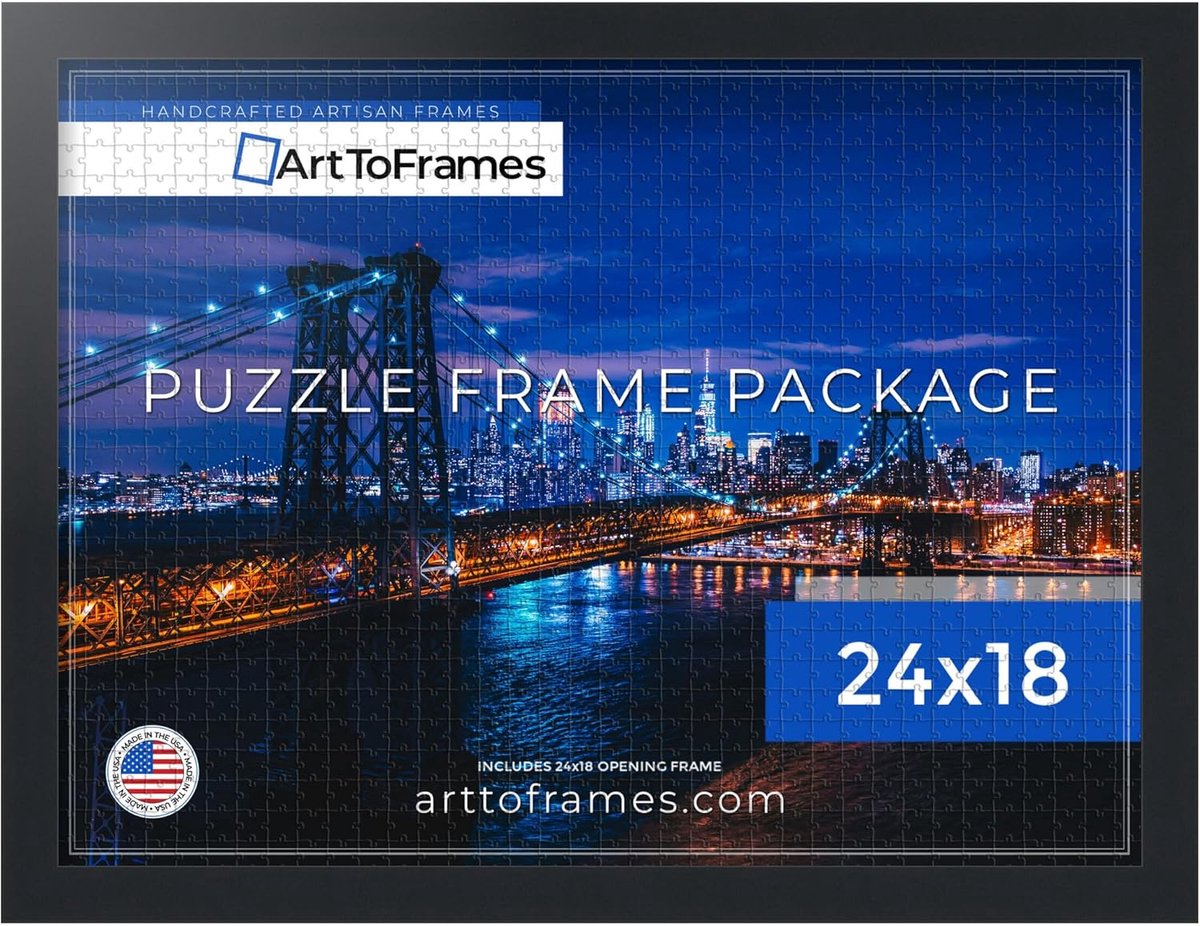 Puzzellijst - Fotolijst - Puzzels Inlijsten - MDF Materiaal - 61 x 46 cm - Zwart