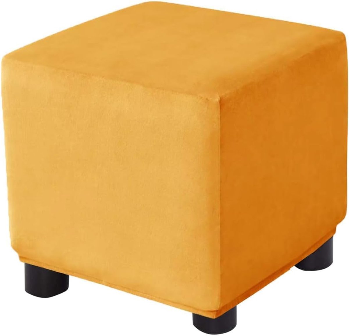 Voetenbankhoes Vierkant - Poefhoes Elastisch - Interieur Vernieuwen - Zachte Velvet Stof - Tot 45x45 cm - Kleur 26