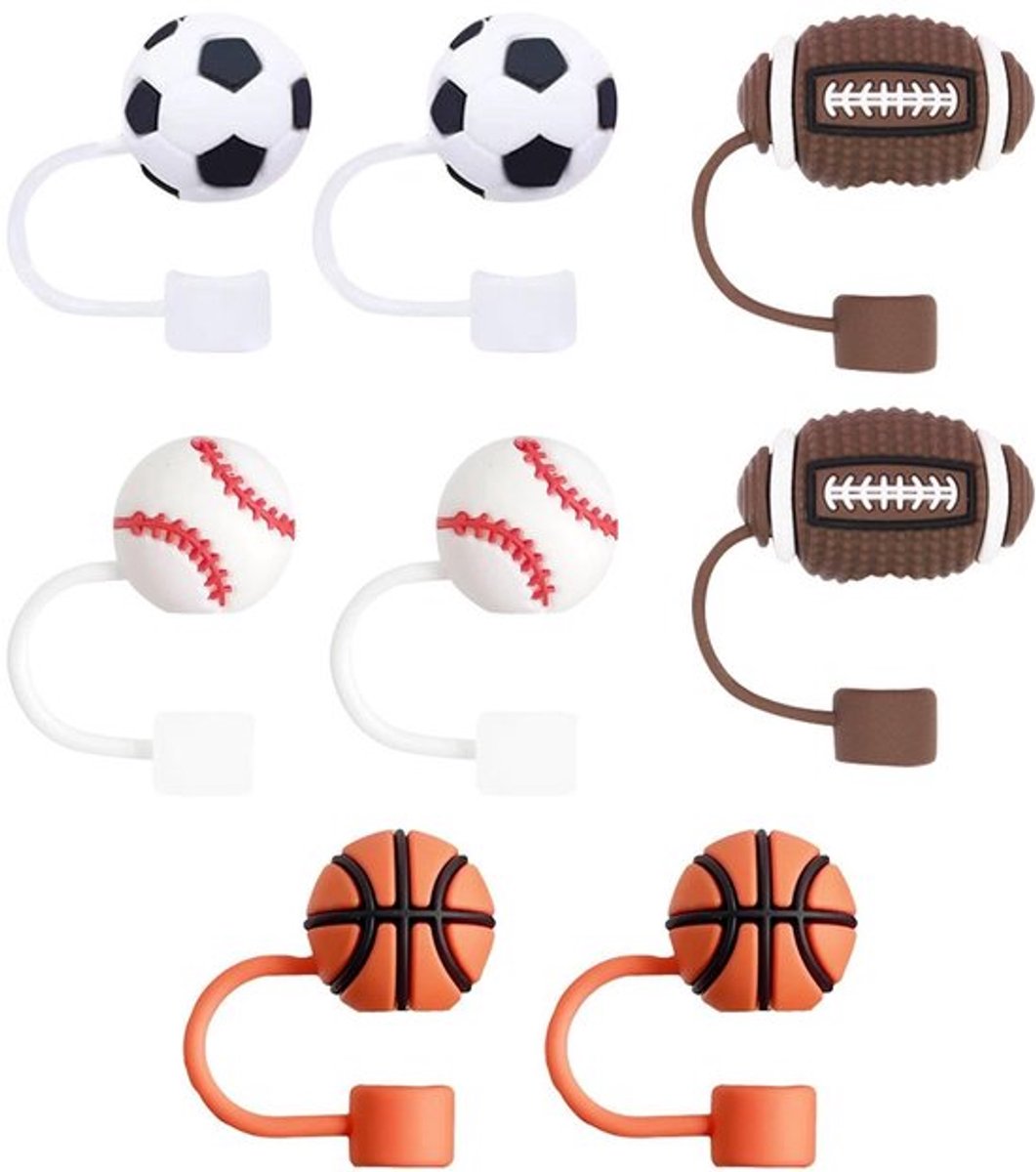 Dailygoody - Set van 8 Ball Straw Caps - Silicone Drinkrietjes Caps voor Voorkomen