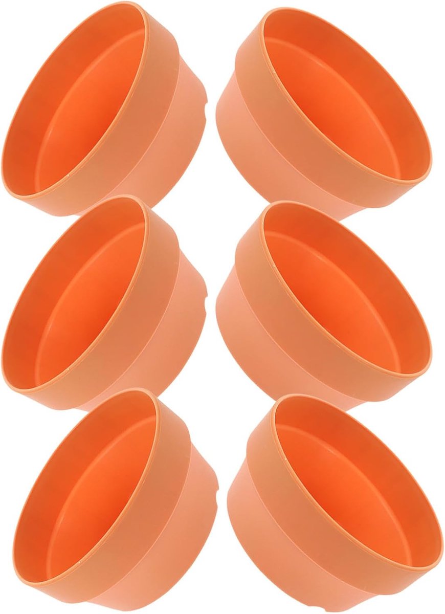 Ronde bloempotten - Kunststof schaal - Kleine planten - Drainagegaten - 6 stuks 12.5cm - Oranje