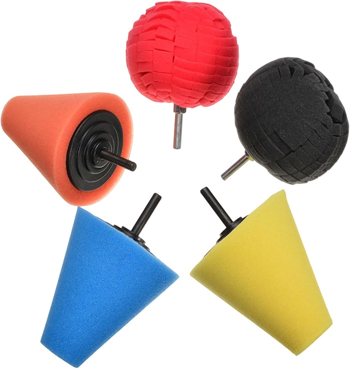 Polijstset Bandenboor - Spons Pads - Auto Detail Werk - Wasbaar Herbruikbaar - 5 Stuks - Multi