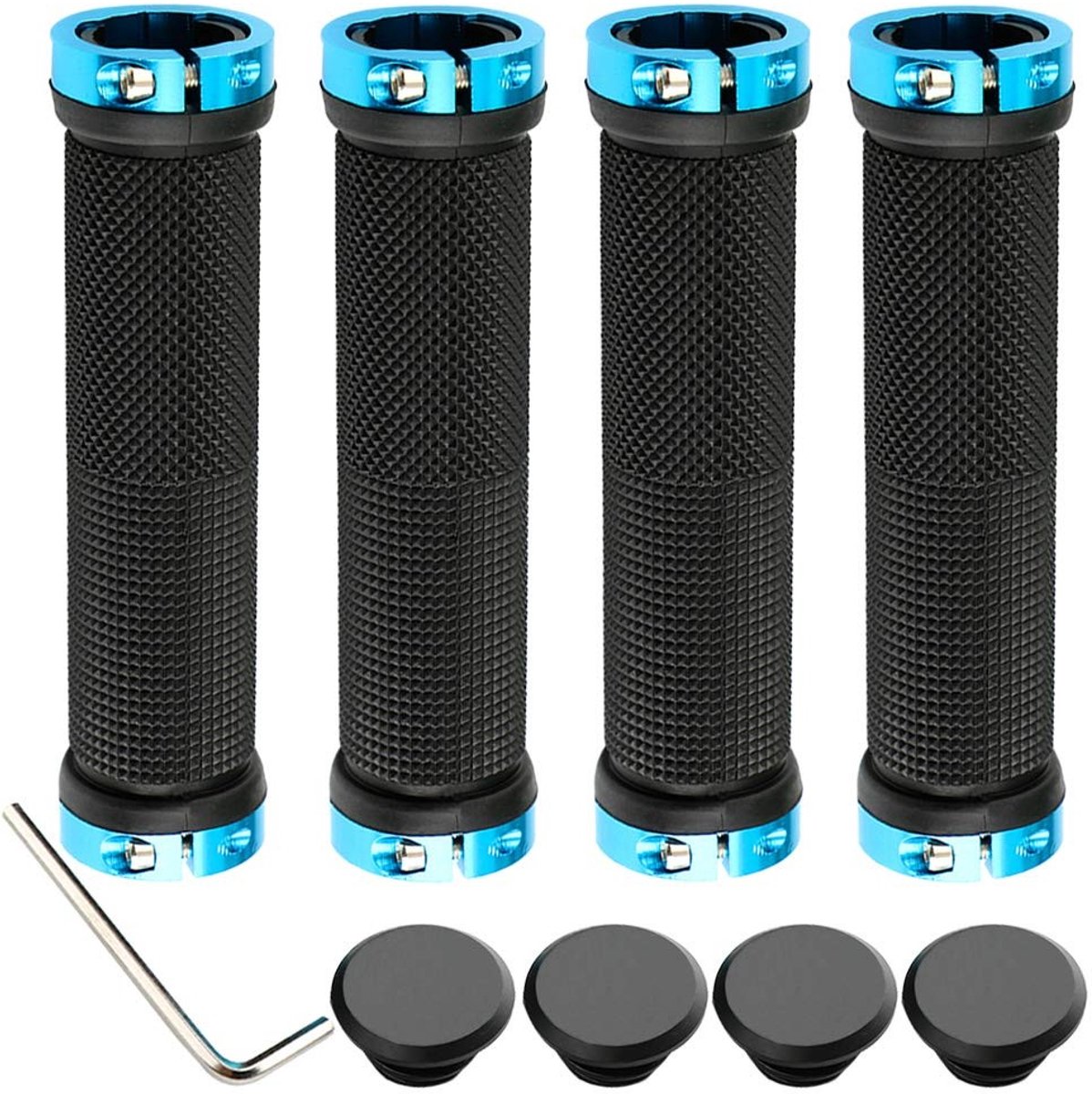 Professionele Fietshandgrepen, Dubbele Aluminium Locking, Antislip Rubber, Mountainbike Handvatten, Fiets Grip Bescherming, Comfortabel en Duurzaam