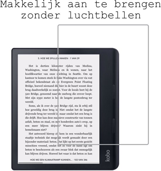 Hoes Geschikt voor Kobo Sage Hoesje Bookcase Cover Hoes Met Screenprotector - Hoesje Geschikt voor Kobo Sage Hoes Cover Case - Zwart — afbeelding 4
