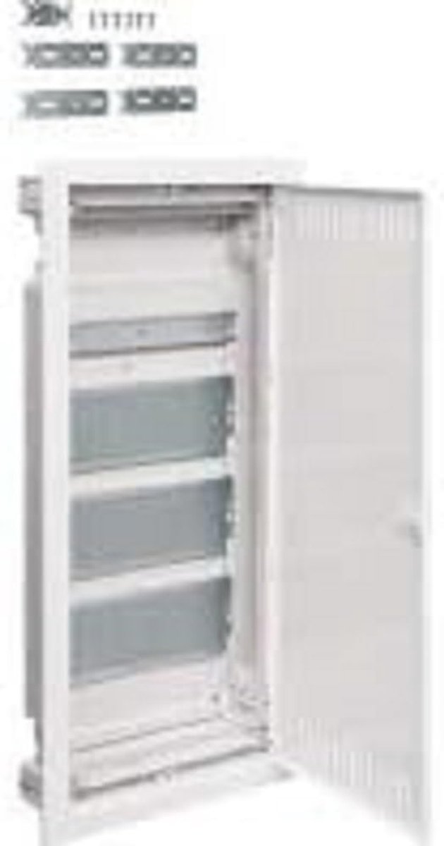 Groepenkast - Verdeelkast - Elektrische Installatie - 4 Rijen - 12 Modulair - Wit