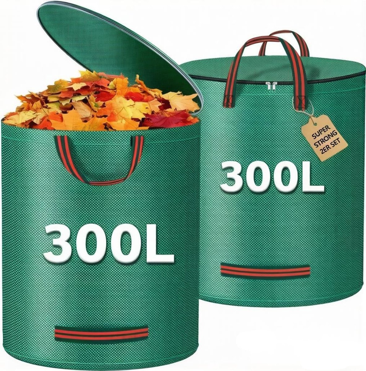 Dailygoods- Afvalzak Grote Capaciteit - Tuinafvalzak 500 Liter - Bladzak met Deksel - Handgrepen - Vrijstaande Tas - Sterke Naden
