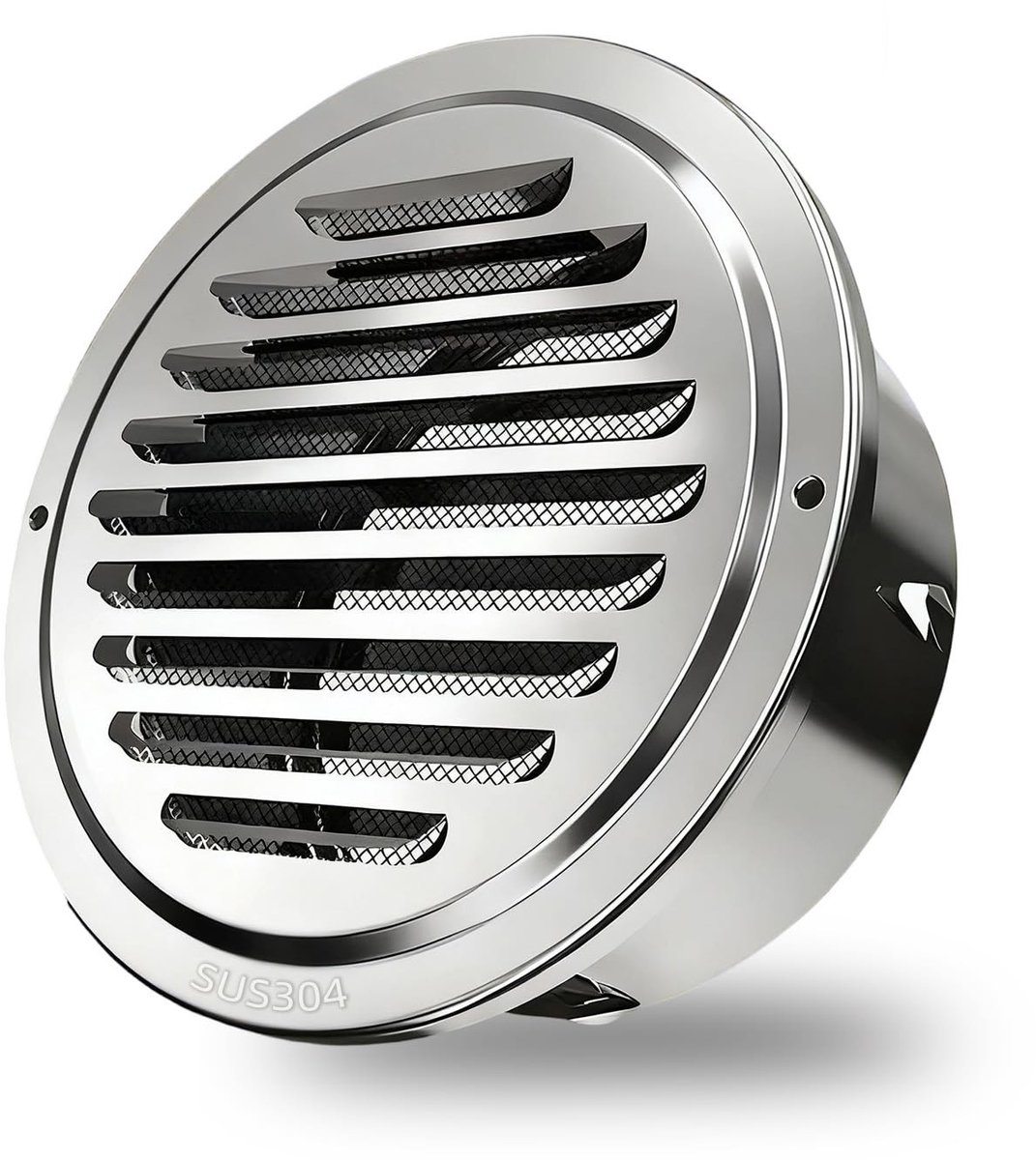 Dailygoods- Ventilatierooster 110 cm - Roestvrij Staal - Insectenwering - Weerbestendig - Rond - Geschikt voor Badkamer/Garage/Keuken - Luchtrooster