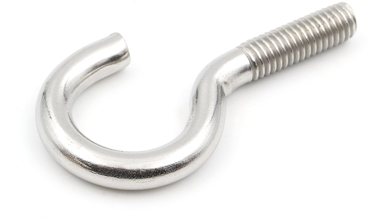 Dailygoods - Set van 10 Gebogen Roestvrijstalen Schroefhaken