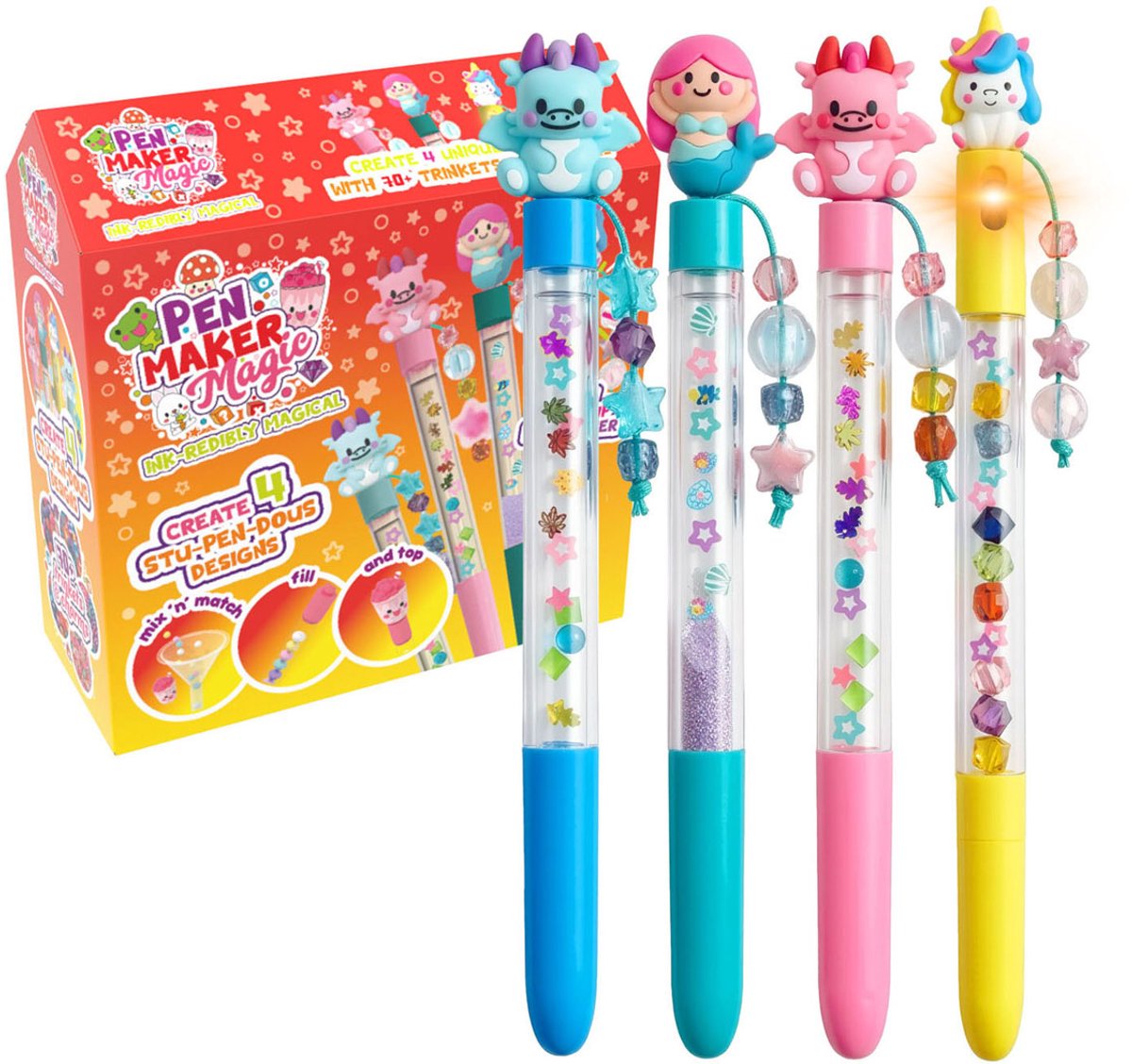 Pen Maker Magic - Classic: Magical - Maak 4 unieke pennen met kralen, bedels en magische figuren