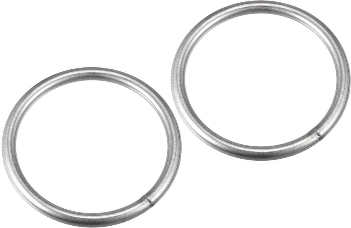 Dailygoods - 2 Stuks 304 Roestvrij Stalen O-Ringen 120 mm voor Hangende Objecten
