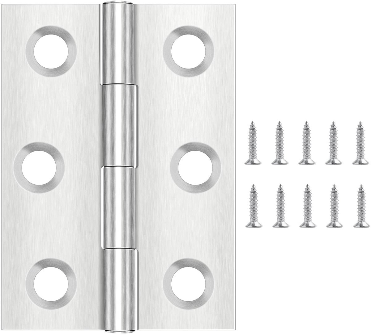 Dailygoods - 20 Stuks Inklapbare Scharnieren van Roestvrij Staal - Voor Deuren en Kasten