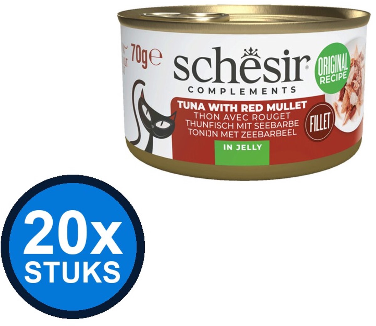 12x Schesir - Tonijn & Rode Mul in Gelei - Kattenvoer Natvoer - 70g