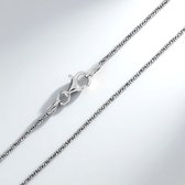 Cavill - 925 Sterling Zilveren Ketting - 70 cm - Gerhodineerd Criss-Cross Design - Tarnish Bestendig - Karabijnsluiting - Elegante Zilveren Ketting