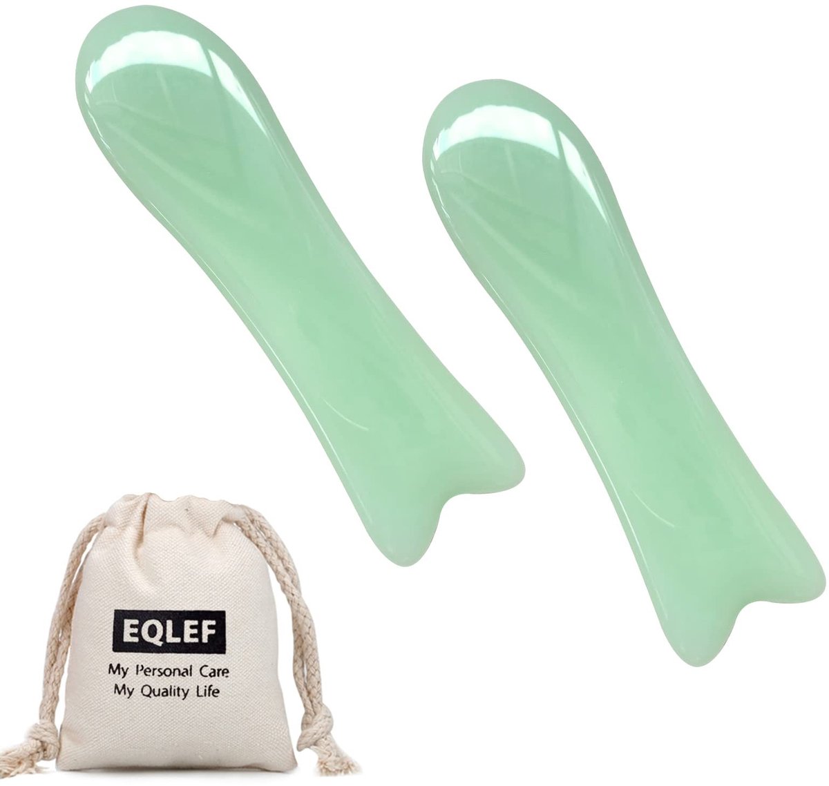 Dailygoods - Set van 2 Natuurlijke Jade Guasha Schrapers