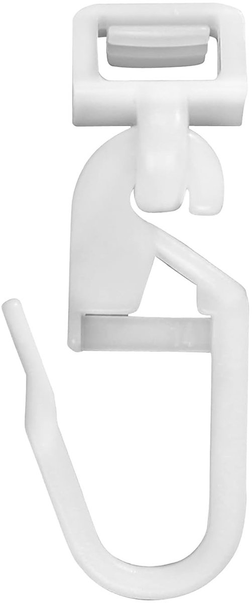 Dailygoods - 34 mm gordijnrailschuiver, stille gordijnrail schuifregelaar - set van 60, gladde gordijnhaken voor woonkamer en studeerkamer