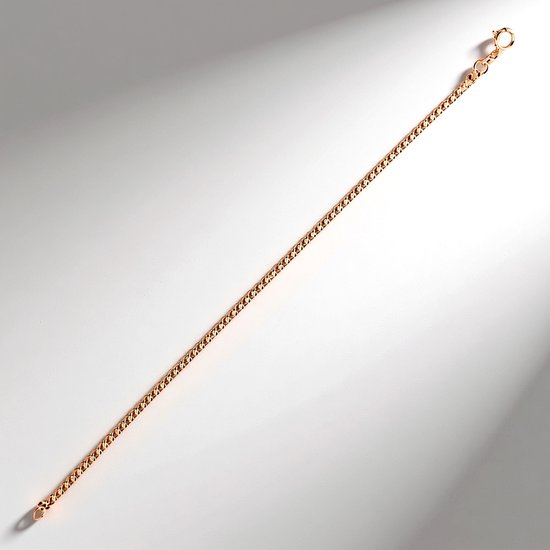 Cavill roségouden ketting van sterling zilver met fijne schakels, 45 cm.