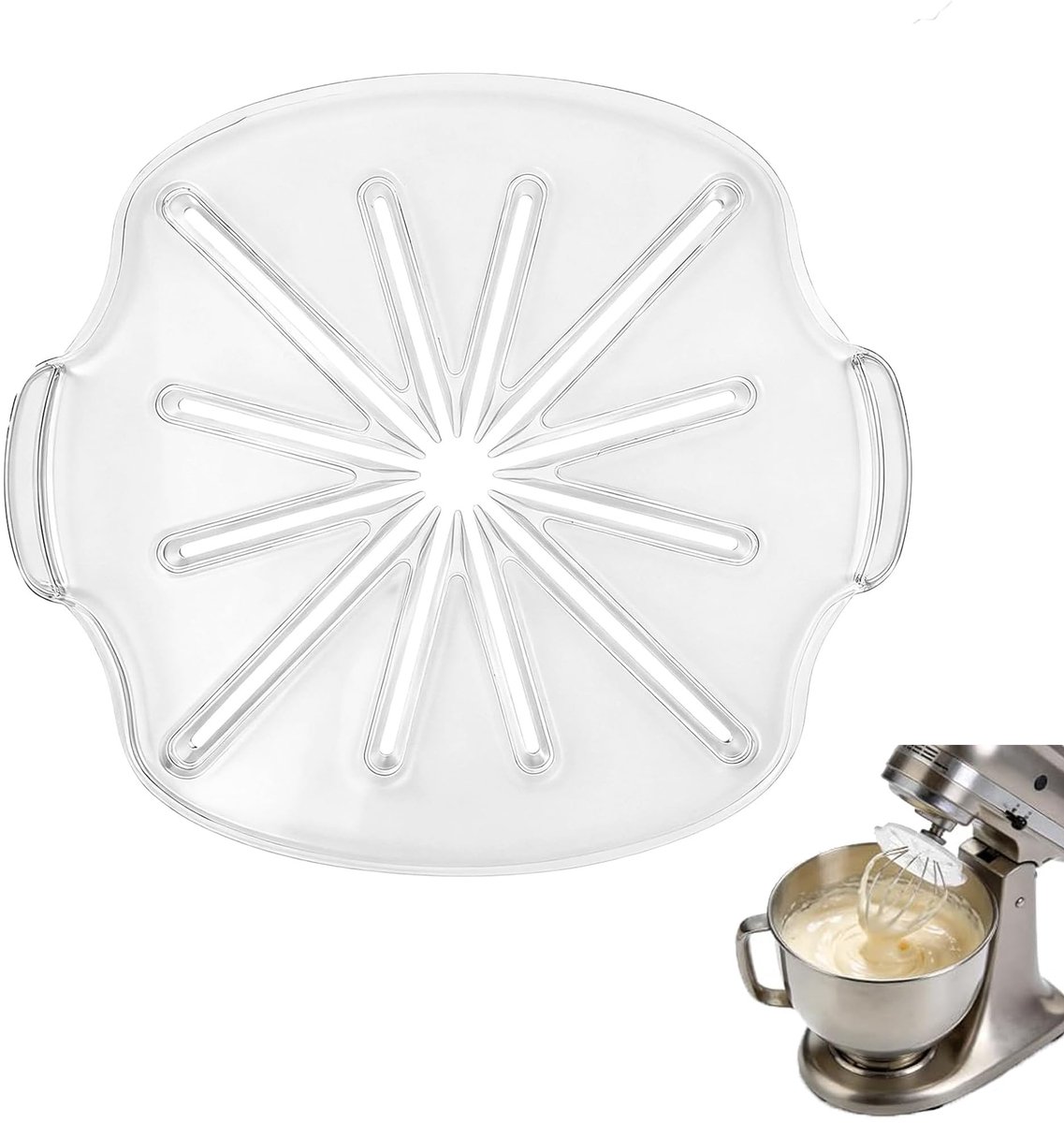 NTH products- Spatbescherming ABS-roerkop - Spatbescherming voor 6-draads garde - Accessoires voor blender - Keuken - Bakkerij - Transparant kunststof - Mengkomdeksel