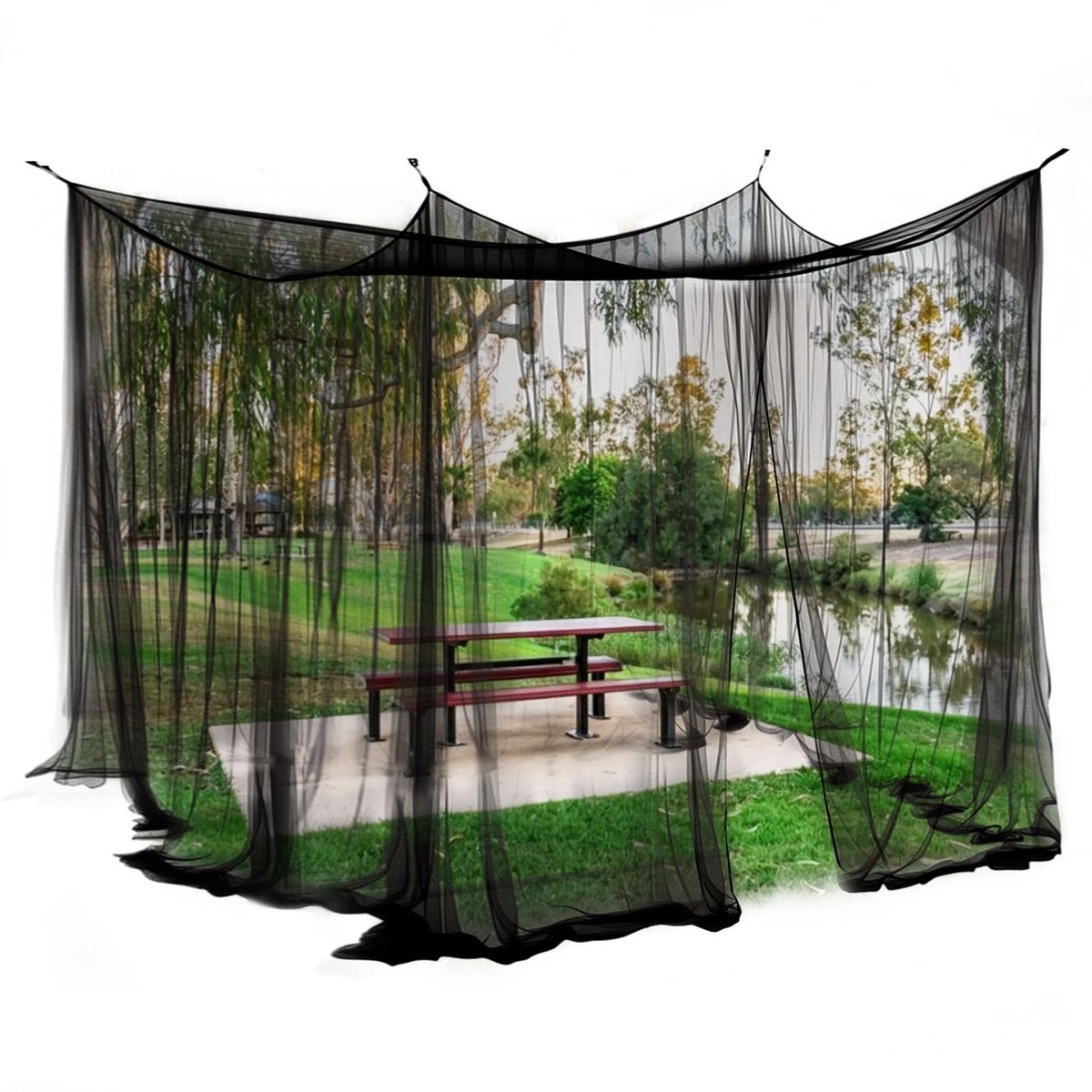 Solidchoice- Muggennet XXL 300 x 300 x 250 cm - Insectenwerend Net - Buiten - Paviljoen/Tent - Terras/Balkon - Praktische Deur - Insectennet