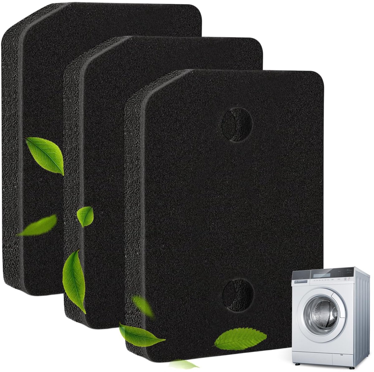 Solidchoice- Wasdrogerfilter - 3 Stuks - Sponsfilter Filtermat - Fijn/Grof - 207 x 157 x 30 mm - Eenvoudig Schoon te Maken - Voor T1-serie - Drogerfilter