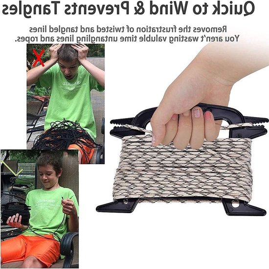 5-delige Paracord Reel, Duurzame Kabel Organizer met Spool Tool voor Wandelen, Kamperen en Noodvoorbereiding in de Buitenlucht — afbeelding 2