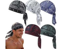 Hoofdband - Koelbandana - Fietsbandana – Set van 5 – UV-bescherming – Ademend en vochtafvoerend – Sport Bandana – Unisex – Vierkante bandana's – Zomer Fiets Bandana (helmvoering/camouflage) – Ideaal voor cosplay, sport en buitenactiviteiten