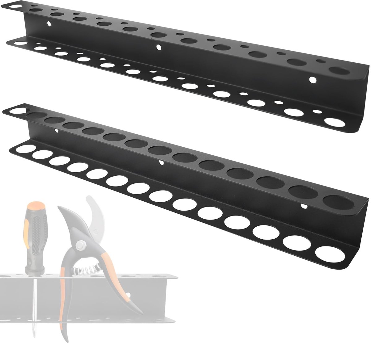 Dailygoods - 2 Stuks Wandhouder Gereedschapshouder 40 cm - Schroevendraaierhouder voor Garage en Werkplaats