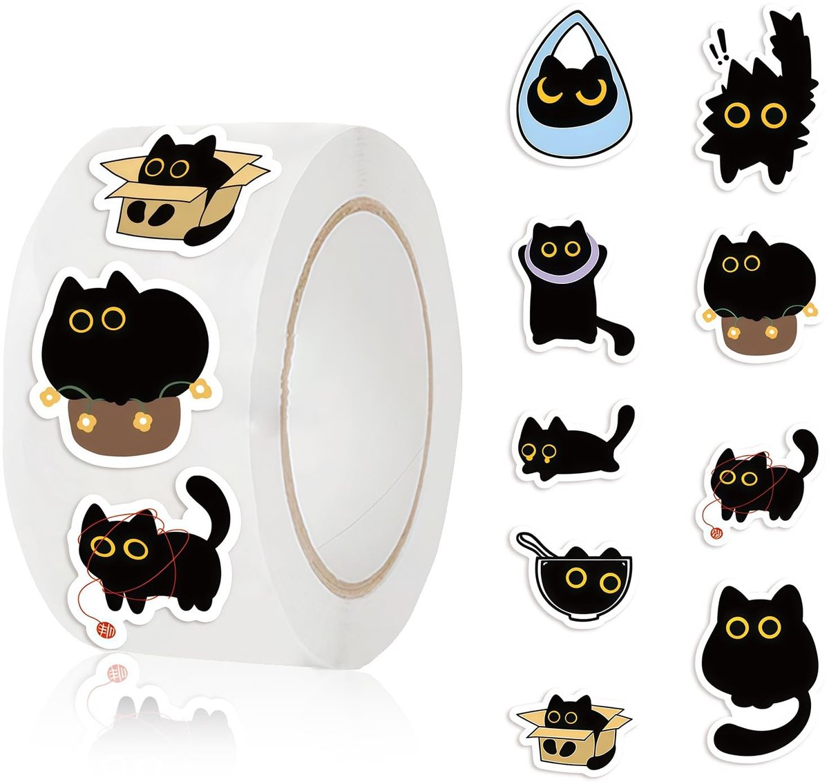 Dailygoods- Kattenstickers 500 stuks - Kawaii Stickers - Grappige Stickers - Scrapbook Stickers - Laptop/Waterfles Stickers - Schattige Designs