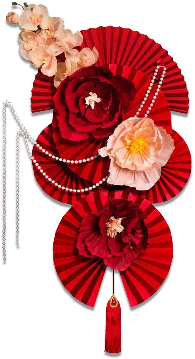Dailygoods- Papieren Vakken Feestdecoratie - Bruiloft - Verjaardag - Carnaval - Babyshower - Inclusief kunstparelketting
