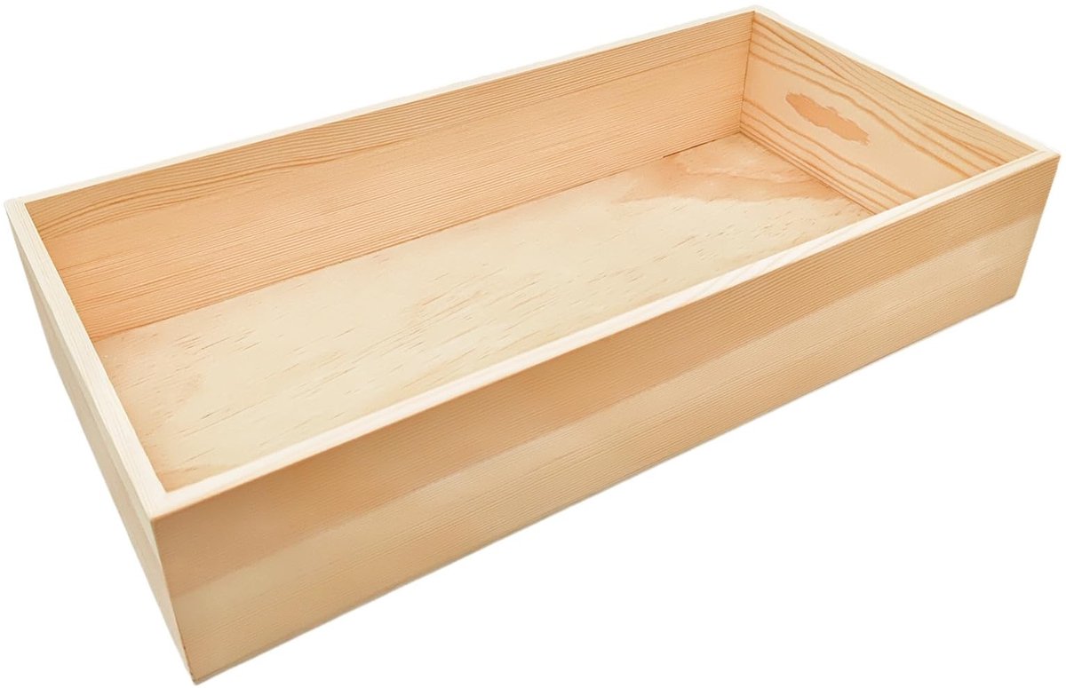 Dailygoods- Opbergdozen - Ongefinished Houten Dozen - Rechthoekig - 40 x 20 x 8 cm - Multifunctioneel - Ideaal voor Knutselen en Decoratie - Opbergkist