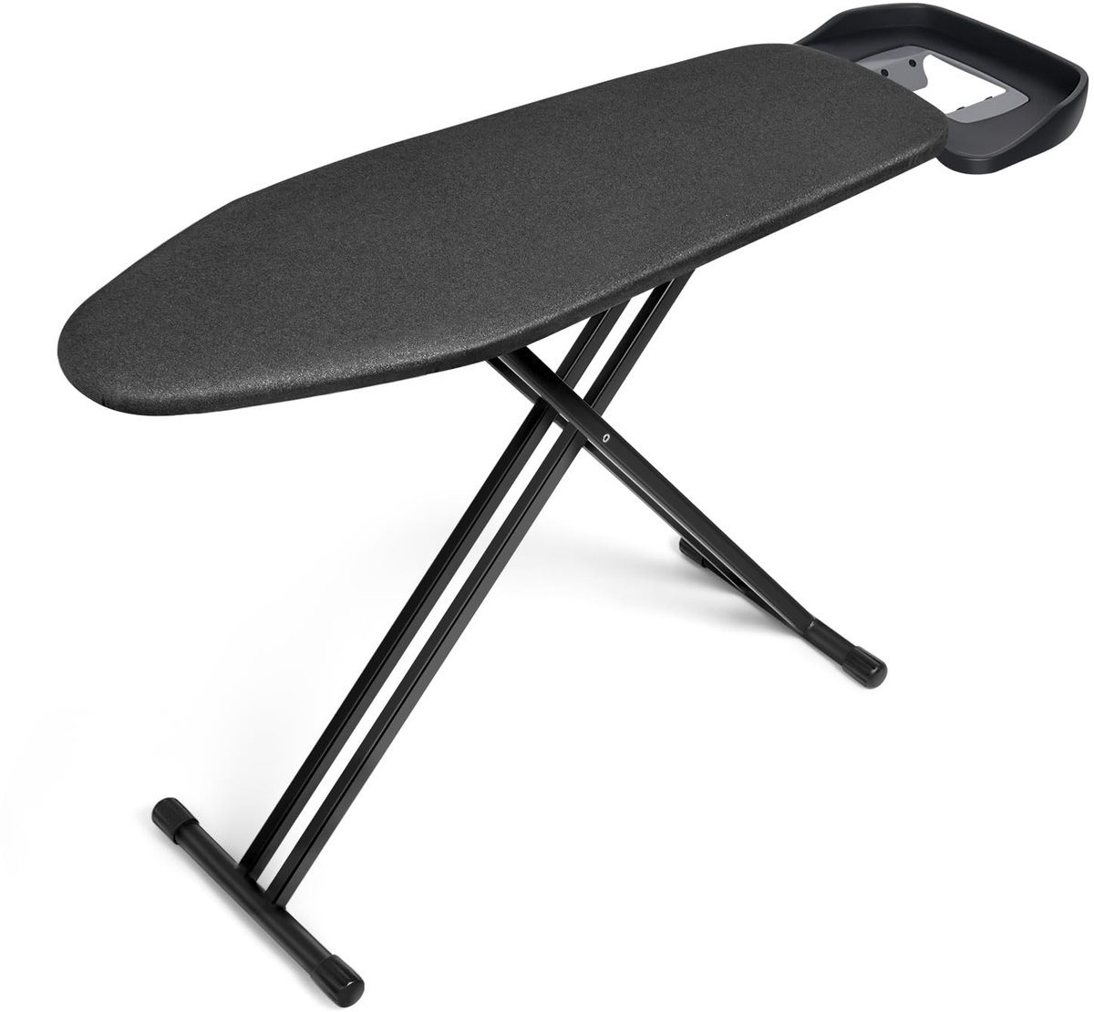 Dailygoods- Strijkplank Extra Breed 117 x 41 cm - Uitschuifbare Strijkijzersteun - Dubbellaags Ontwerp - Machinewasbare Hoes - Zwarte Kleur - Stalen Gaasmateriaal - Strijktafel