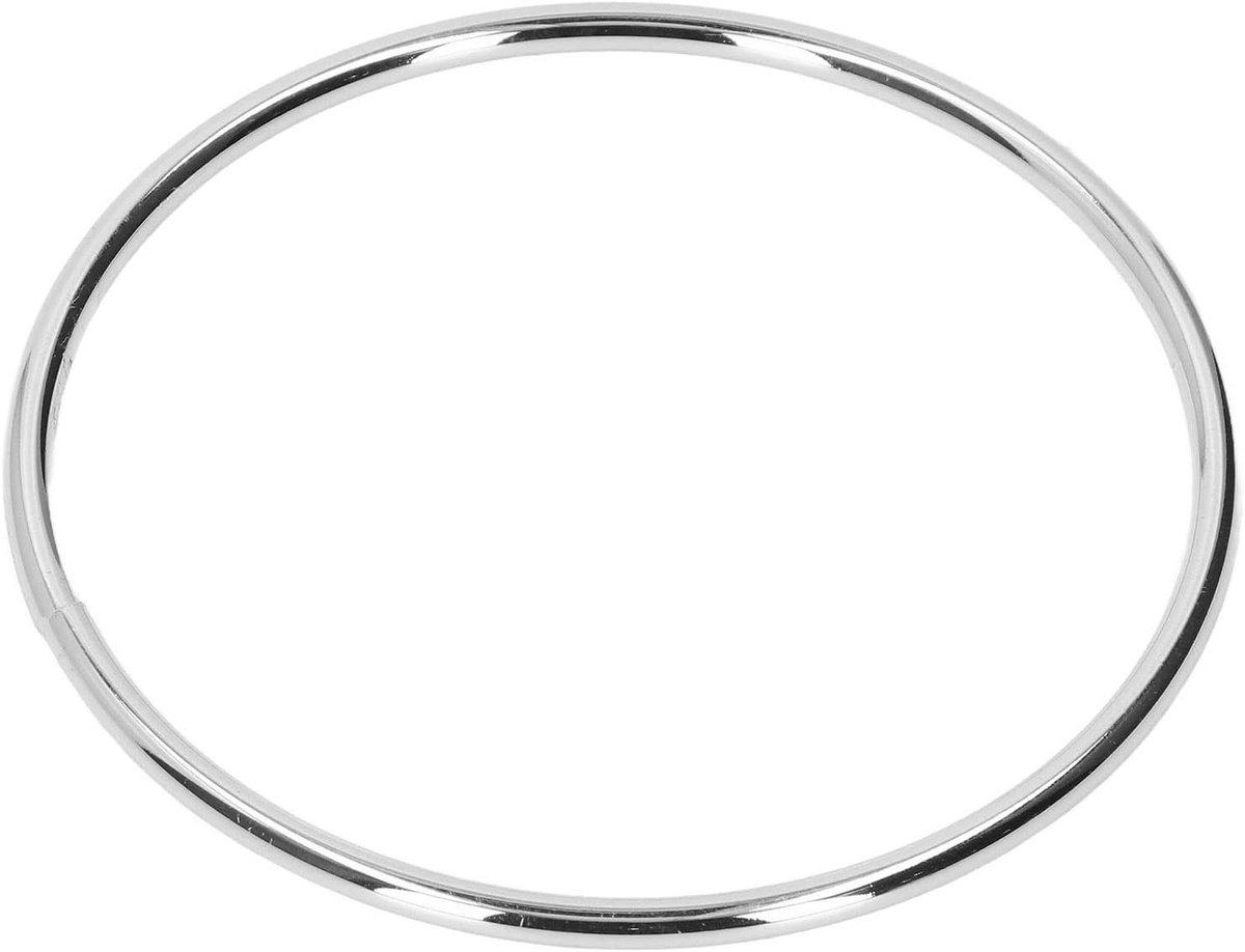 Ronde Handtas Handvatten met Ring Gesp - Metaal Accessoires voor DIY Tassen - 2 Stuks in Wit Nikkel